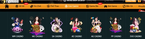 Sôi động, đa dạng và tin cậy là đặc trưng của Live casino TYPHU88