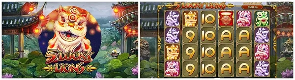 5 Lucky Lions là game nổ hũ TYPHU88 hấp dẫn biểu tượng thưởng độc đáo